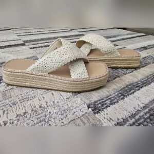 ASOS Design Ivory Crochet Sandals 12 W New